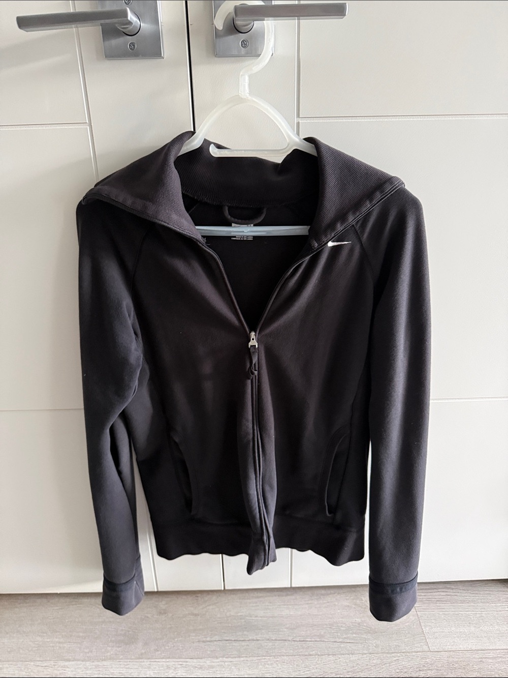 Nike Black Women's Full-Zip Hooded Bomber Jacket